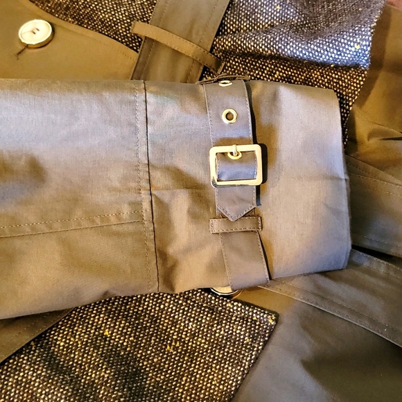 Steve Madden Tweed Peplum Trench Coat - Picture 10 of 10